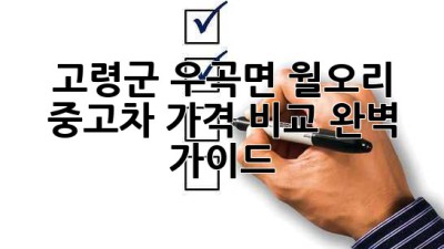 고령군 우곡면 월오리 중고차 가격 비교 완벽 가이드